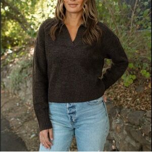 NWT Cary Jean Los Angeles Miller Sweater. Chocolate XL.